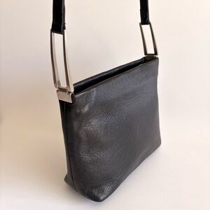 B.B. Simon Black Leather Shoulder Bag